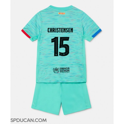 Dječji Nogometni Dres Barcelona Andreas Christensen #15 Rezervni 2023-24 Kratak Rukav (+ Kratke hlače)